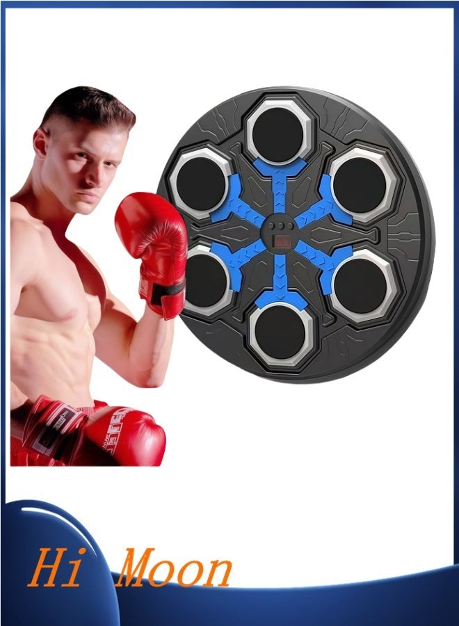 مرحبا القمر Electronic Music Boxing Machine Home Wall Mounted, Portable Smart Bluetooth LED Lights with Boxing Gloves for Home Kids Adult Boxing Training, Stress Release - Image 1