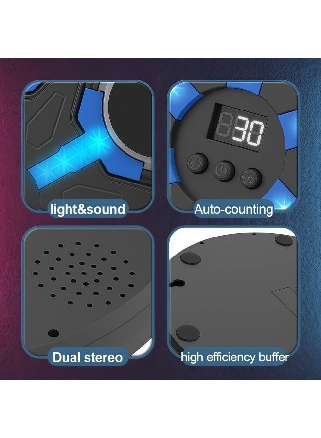 مرحبا القمر Electronic Music Boxing Machine Home Wall Mounted, Portable Smart Bluetooth LED Lights with Boxing Gloves for Home Kids Adult Boxing Training, Stress Release - Image 2