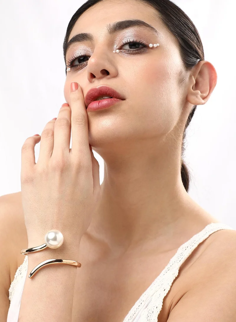 SOHI Women's Pearls Cuff Bracelet