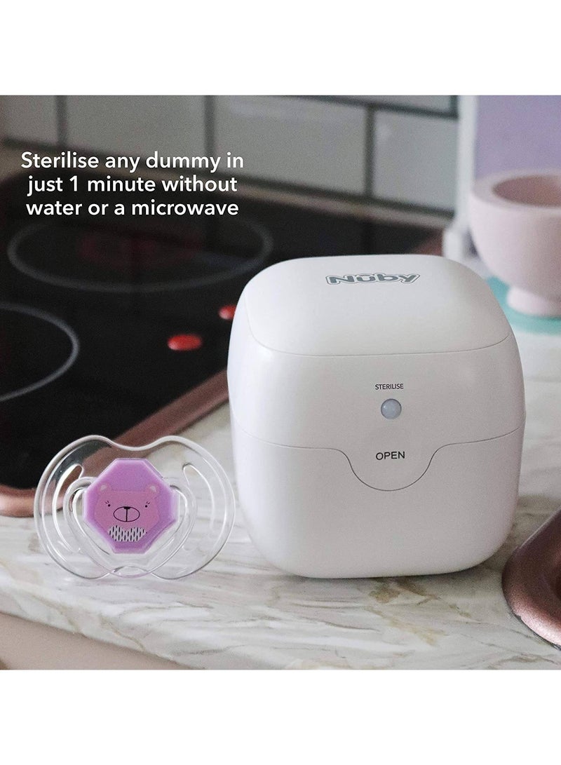Nuby UV Dummy Steriliser - 1 Minute Sterilising Cycle For Baby Pacifier,  Portable, Fast and Effective UV Electric Sterilising Solution, Kills 99.9% of Germs - Image 2