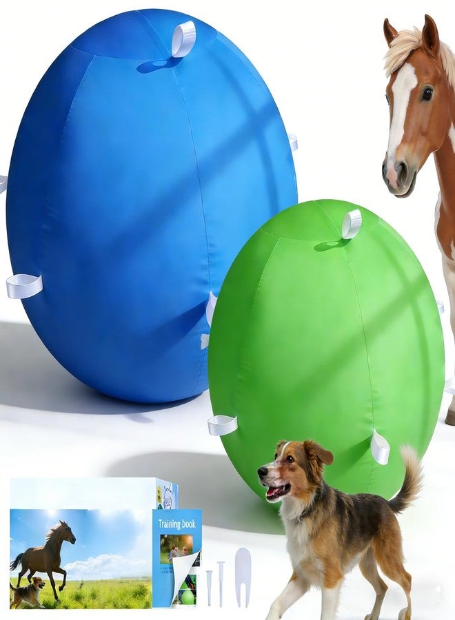 SWYIVY 25" Herding Ball for Dogs Blue Heelers with 2 Chew Straps Covers - Extra Large Giant Horse Ball for Large Breeds Play - Image 1