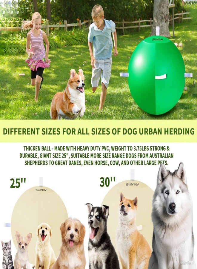 SWYIVY 25" Herding Ball for Dogs Blue Heelers with 2 Chew Straps Covers - Extra Large Giant Horse Ball for Large Breeds Play - Image 4