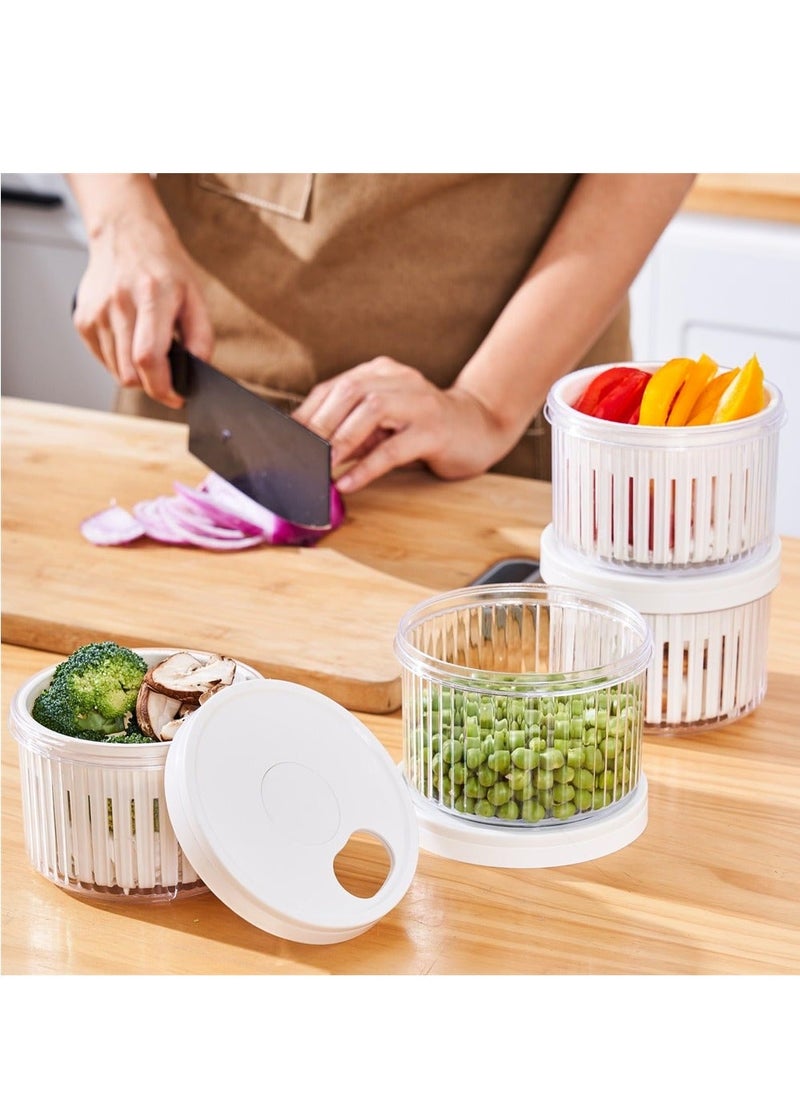 Berry Keeper Container, 3Pack Fruit Storage Containers for Fridge with Lids, Fruit Produce Saver with Removable Strainer Basket, Scallion Storage Box, Fresh Keeper for Scallion Ginger Garlic