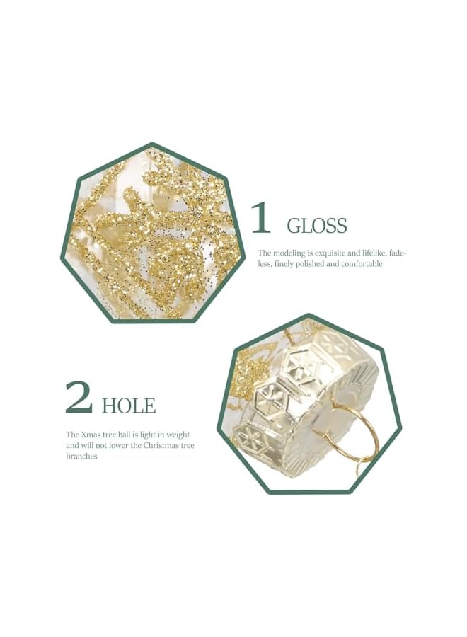 The Bros مجموعة زينة كرات عيد الميلاد 25 قطعة، زينة عيد الميلاد 60 مم، زينة شجرة عيد الميلاد من البلاستيك غير القابل للكسر، زينة معلقة كرات معلقة للعطلات (ذهبي) - Image 4