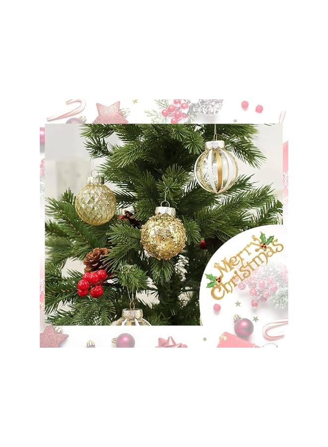 The Bros مجموعة زينة كرات عيد الميلاد 25 قطعة، زينة عيد الميلاد 60 مم، زينة شجرة عيد الميلاد من البلاستيك غير القابل للكسر، زينة معلقة كرات معلقة للعطلات (ذهبي) - Image 5