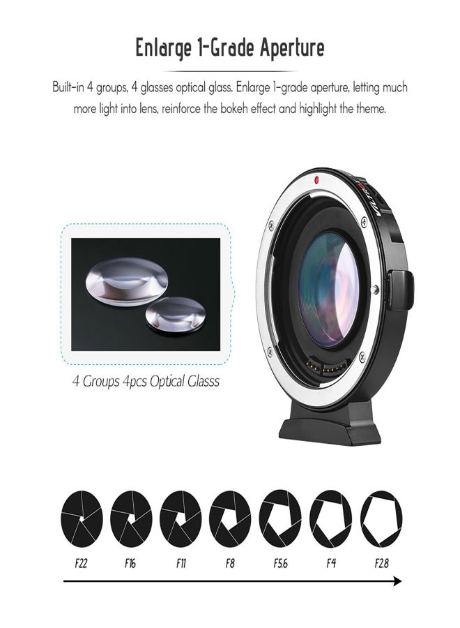 Viltrox EF-M2II Auto Focus Lens Mount Adapter 0.71X for Canon EOS EF Lens to Micro Four Thirds (MFT, M4/3) Camera - Image 5
