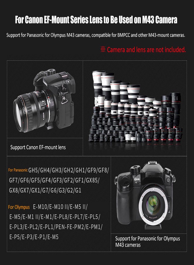 Viltrox EF-M2II Auto Focus Lens Mount Adapter 0.71X for Canon EOS EF Lens to Micro Four Thirds (MFT, M4/3) Camera - Image 4