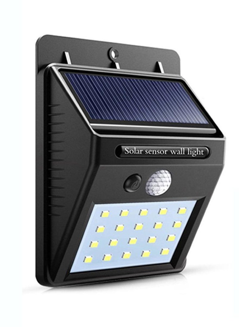 1Piece 20 LED Solar PIR Motion Sensor Outdoor Night Wall Lamp Black/White - Image 1