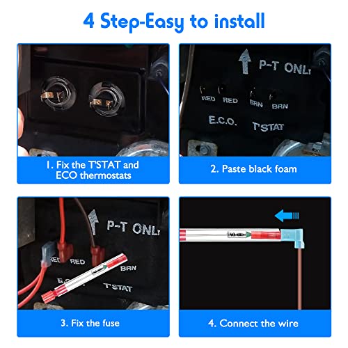 Dreyoo مجموعة قطع حرارية لسخان المياه RV من Dreyoo مع مجموعة ترموستات ECO، قطعة بديلة مدرجة من UL متوافقة مع Atwood 91447 93866 (2 قطعة) - Image 4