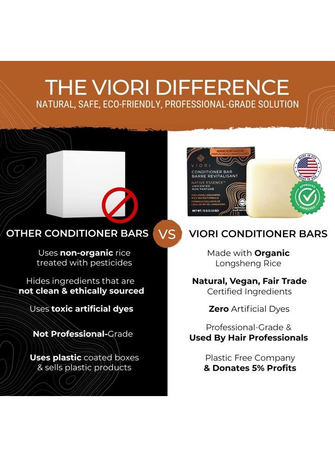 Viori Native Essence Conditioner Bar Made with Rice Water - Handcrafted All Natural Organic Conditioner - Image 4