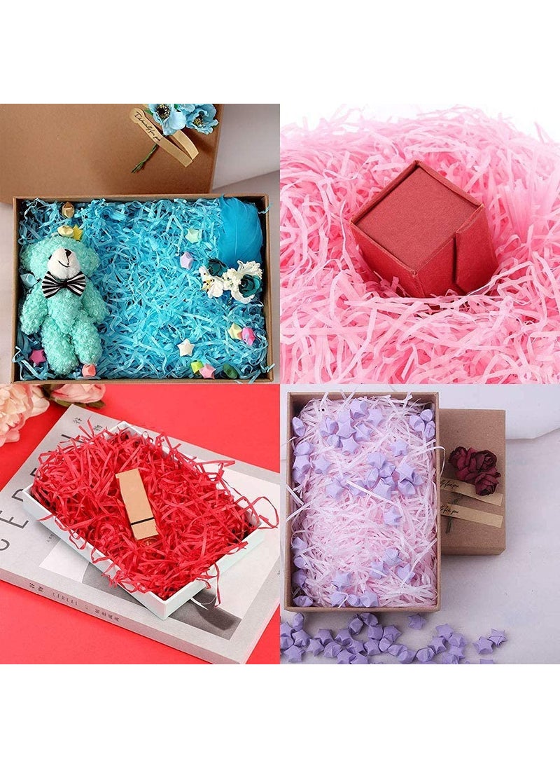 Generic Uniqon Pack of 100 Gram Pink color Grass Shredded Tissue Paper Easter Basket Hamper Filling Gift Packagingwrapping Basket Filling for Occasional Decoration Filling Needs  - Image 4