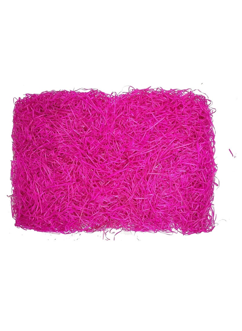 Generic Uniqon Pack of 100 Gram Pink color Grass Shredded Tissue Paper Easter Basket Hamper Filling Gift Packagingwrapping Basket Filling for Occasional Decoration Filling Needs  - Image 1