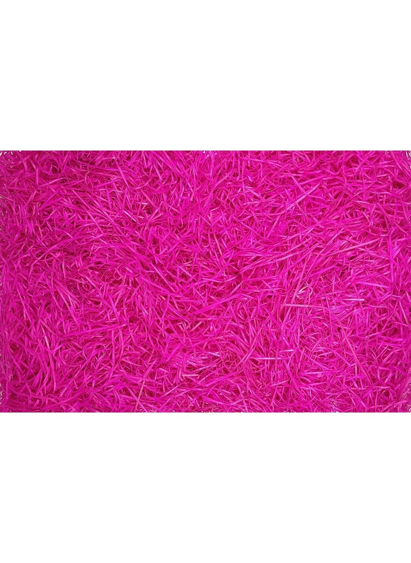 Generic Uniqon Pack of 100 Gram Pink color Grass Shredded Tissue Paper Easter Basket Hamper Filling Gift Packagingwrapping Basket Filling for Occasional Decoration Filling Needs  - Image 2