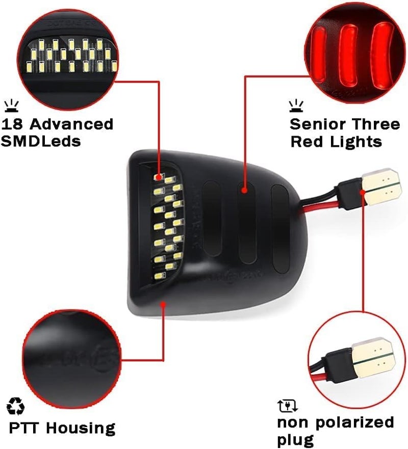 OTnhaee LED License Plate Lights Compatible with Chevy Silverado 1500 2500HD 3500HD, Avalanche, Suburban, Tahoe, GMC Sierra, Yukon, Cadillac Escalade,48-SMD 6500K Super White (White) - Image 5