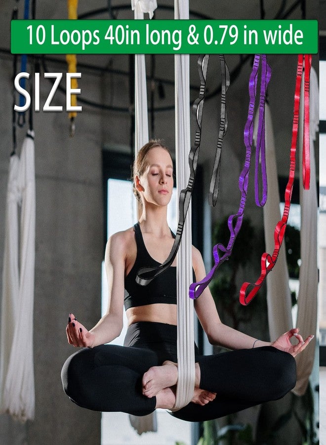 WEBSUKA 40 Inches Aerial Yoga Hammock Daisy Chains Strap, Strong 22kN Adjustable with 10 Loops, No Stretch, Climbing Strap Nylon Chain Sling for Aerial Yoga,Swing, Hammock, Suspension, Exercise - Image 4
