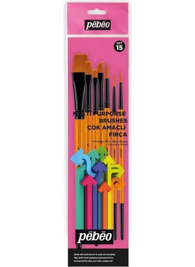 Pebeo 7 Multi-Purpose Brush Set - Set 15 