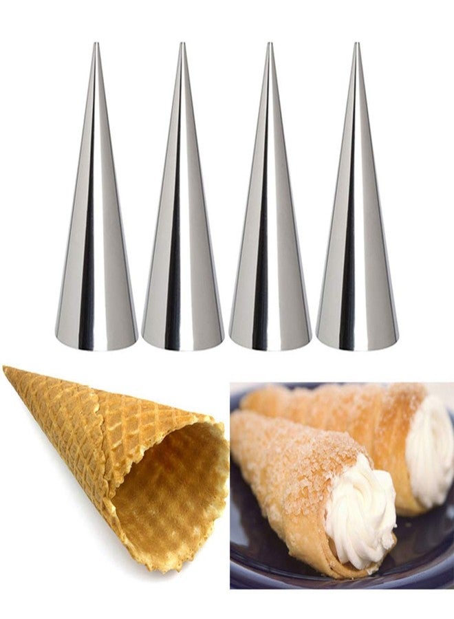 VolksRose Cream Horn Cones Molds, 10 PCS Stainless Steel Large Screw Croissant Shell Cannoli Form Waffle Cone Pancake DIY Tubes Cream Roll Pastry Making Tool for Dessert Spiral Bread Baking, 5 INCH - Image 5