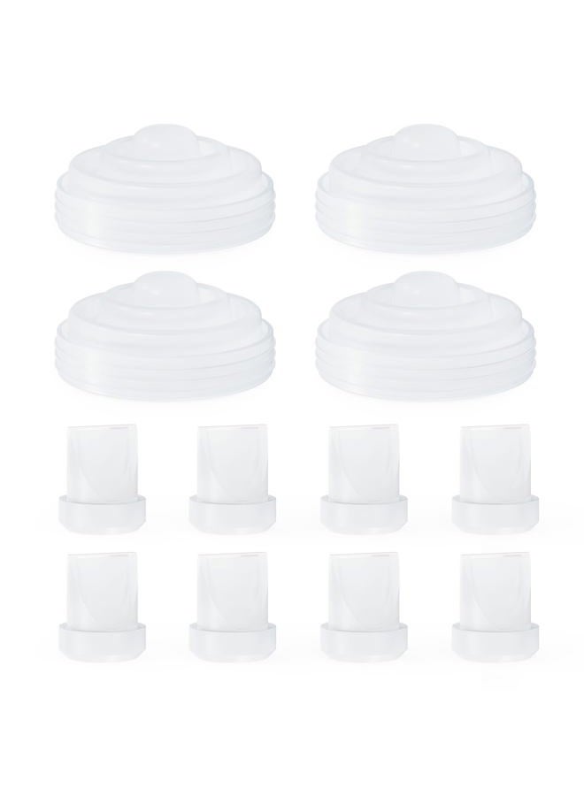 Hranio 12PCS Breast Pump Parts, Duckbill Valves Compatible with Momcozy m5 Replacement Parts Momcozy Breast Pump Accessories Mom Cozy m5 Replacement Parts 8PCS Duckbill Valves 4PCS Silicone Diaphragm - Image 1
