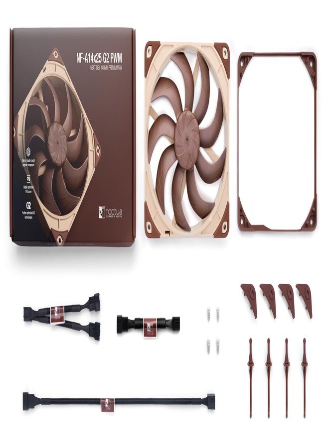 Noctua NF-A14x25 G2 PWM, Premium-Quality Quiet 140mm PC Fan, 4-pin (Brown) - Image 4