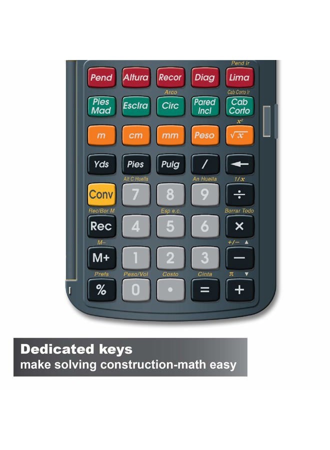 Calculated Industries 4054 Construction Master 5 en Espanol Construction Feet-Inch-Fraction Calculator for Carpenters [Calculadora de construcción con pies, pulgadas y fracciones para carpinteros] - Image 3