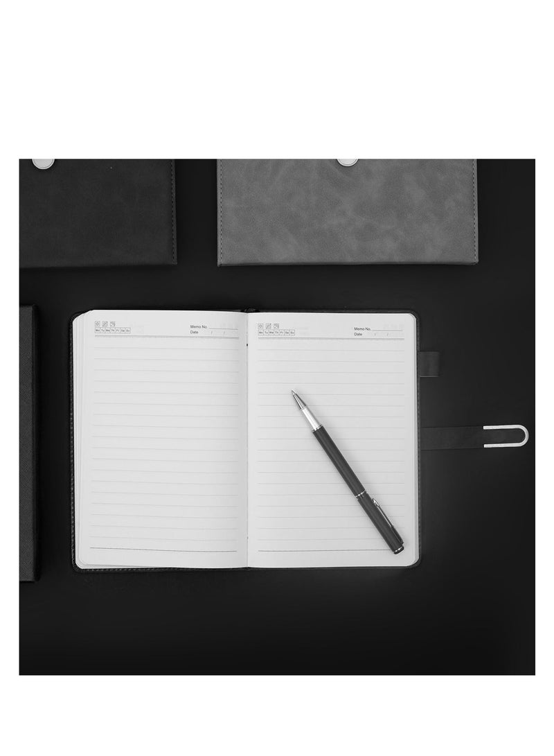 Premify A5 Gift Box Lined Notebook with Pen, 100 Sheets Journal Leather cover Executive Diary with Premium Thick Paper and Magnetic Buckle (Black)  - Image 2