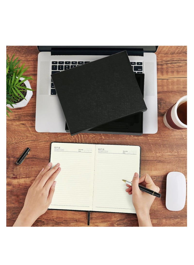 Premify A5 Gift Box Lined Notebook with Pen, 100 Sheets Journal Leather cover Executive Diary with Premium Thick Paper and Magnetic Buckle (Black)  - Image 4
