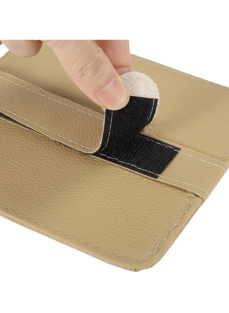 Nissan Leather Ticket Holder Clip Car Glasses Holder Clip Car Card Wallet Car Sun Visor Organizer NISSAN Beige SV-0002  - Image 2