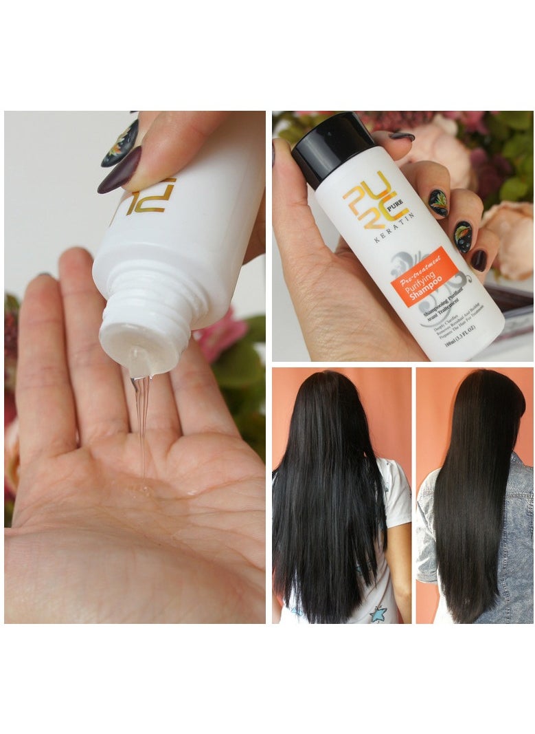 PURC - PURC Keratin Hair Treatment 100 ml Keratin Cleansing Shampoo Straightening Hair Care Products - Image 1