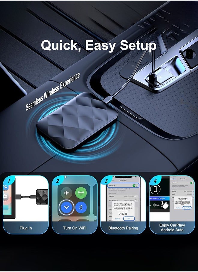 Digisand Wireless CarPlay Adapter Ai Box for Apple CarPlay,Android 14 Auto Wireless Adapter Converts OEM Wired to Wireless 4GB RAM 64GB ROM  - Image 3