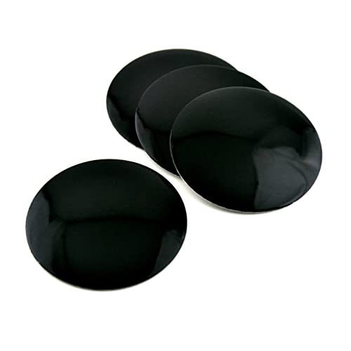 RTRHINOTUNING 4pcs 64.5mm/2.54in Wheel Center Caps Sticker Black Aluminum Emblems Decals - Image 4