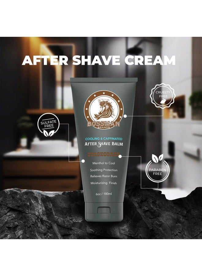 bossman Cooling and Caffeinated After Shave - Sooth and Protect - Menthol, Caffeine, Tea Tree - (Stagecoach Scent) - Image 4