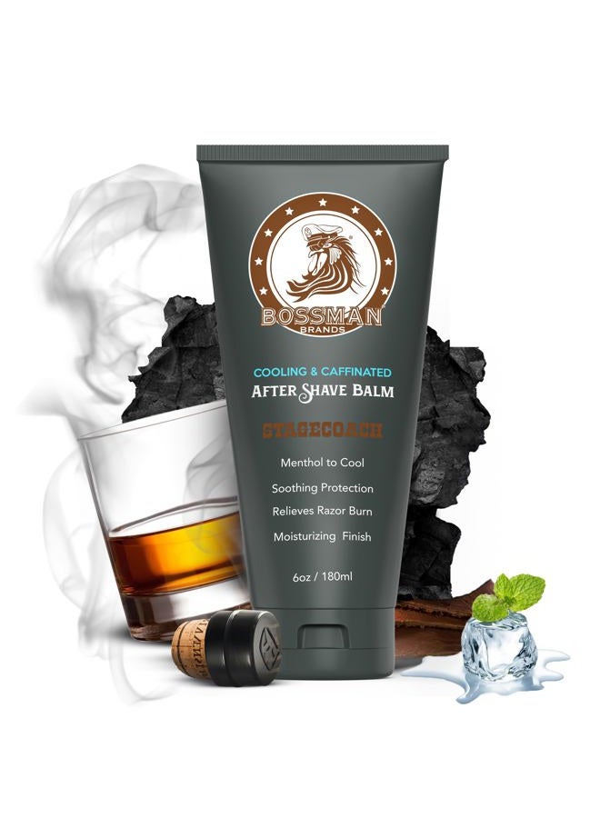 bossman Cooling and Caffeinated After Shave - Sooth and Protect - Menthol, Caffeine, Tea Tree - (Stagecoach Scent) - Image 1