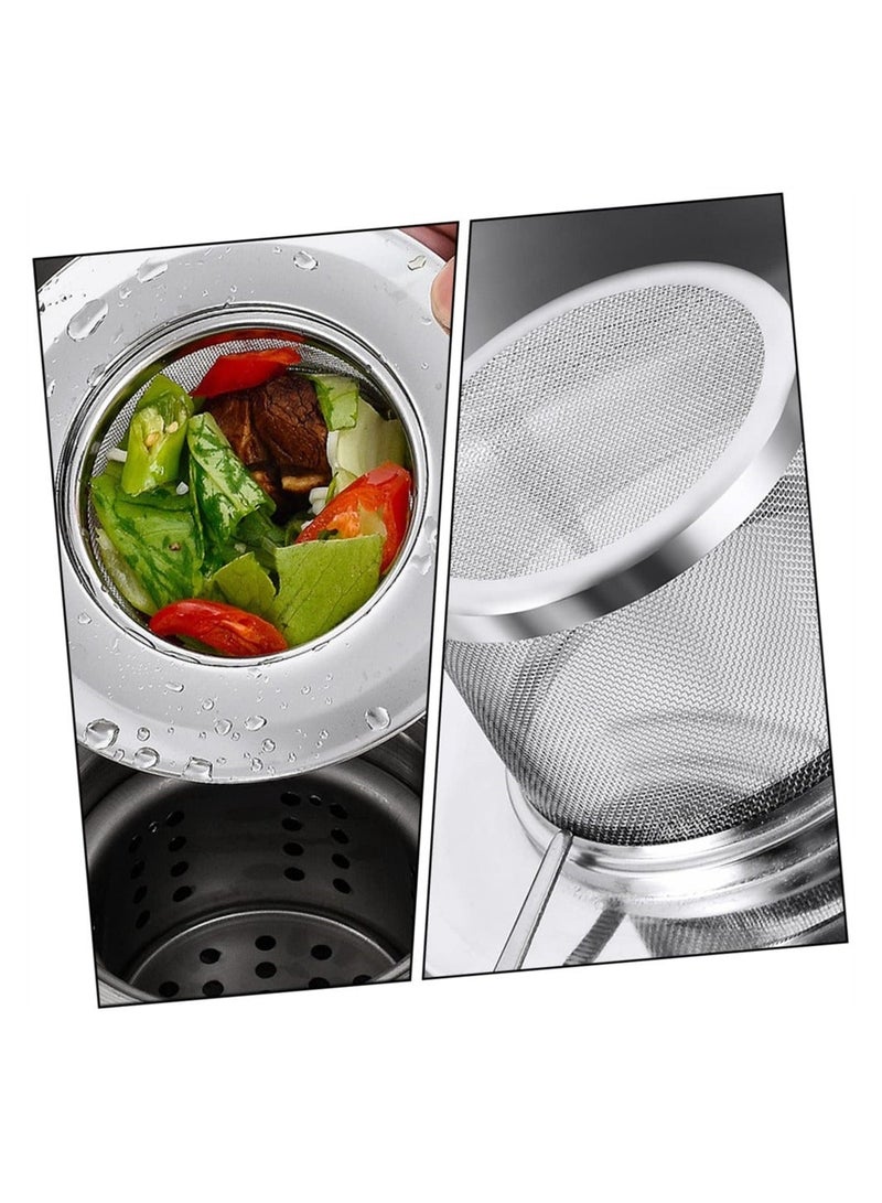 Sink Strainer Mesh Kit, 2 Sets Kitchen Drain Strainer, Anti Clogging Garbage Disposal Stopper, Stainless Steel Filter, Hair Catcher Prevent for Bathroom - Image 4