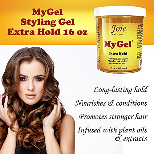 Joie Naturals MyGel Extra Hold - Hair Gel for Men & Women - Styling Gel for Curly Hair (16 Ounces) - Image 2