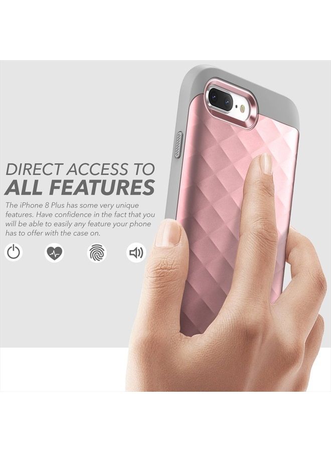 Clayco iPhone 8 Plus Case, iPhone 7 Plus Case, Hera Series Full-Body Rugged Case with Built-in Screen Protector Compatible with Apple iPhone 7 Plus 2016/ iPhone 8 Plus 2017 (Rosegold) - Image 4