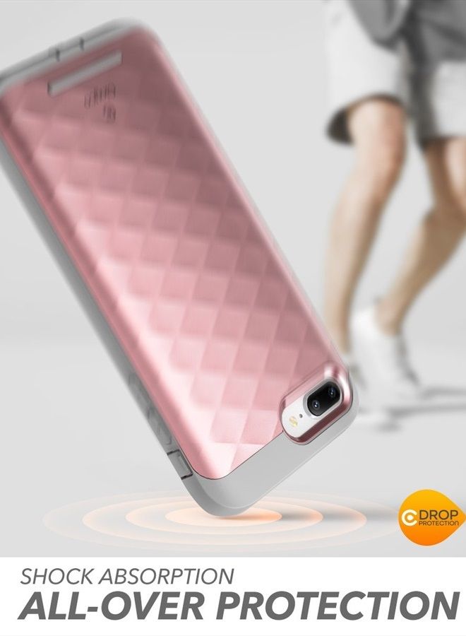 Clayco iPhone 8 Plus Case, iPhone 7 Plus Case, Hera Series Full-Body Rugged Case with Built-in Screen Protector Compatible with Apple iPhone 7 Plus 2016/ iPhone 8 Plus 2017 (Rosegold) - Image 3