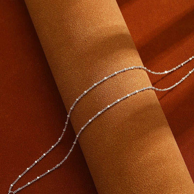 MIDEEO Gold/Silver Ankle Bracelets for Women,14K Gold Anklets Waterproof Cuban Link Heart Beads Herringbone Rhinestone Anklets Set Layered Anklet Bracelets for Women Gold Jewelry Gift - Image 5