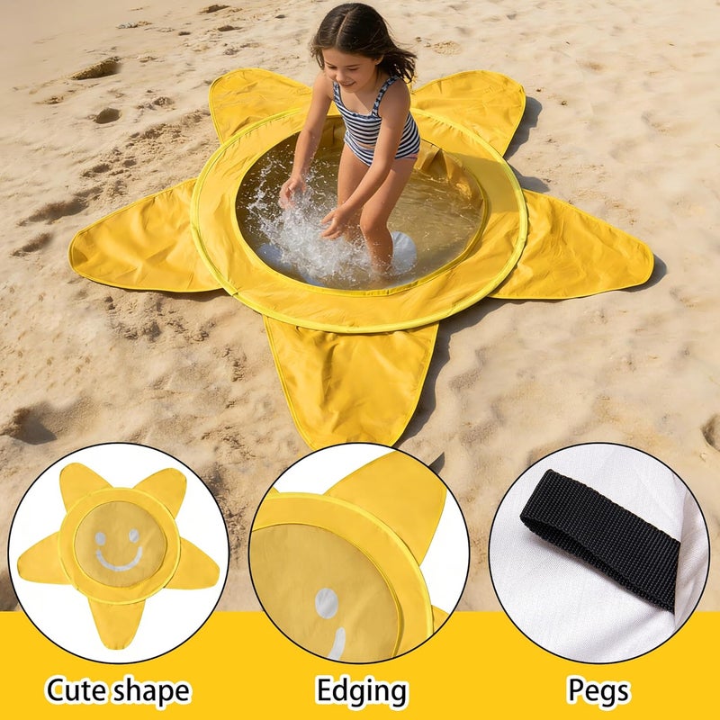 RunNico Pop Up Beach Pool, Portable Toddler Beach Pit with Water Bag and Storage Bag, Cute Shape Beach Pool Puddle for Outdoor Summer Beach Camping Traveling Vacation (Starfish) - Image 4