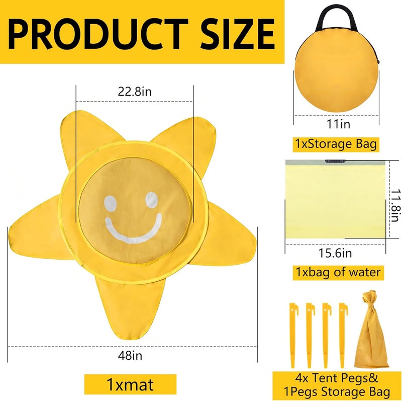 RunNico Pop Up Beach Pool, Portable Toddler Beach Pit with Water Bag and Storage Bag, Cute Shape Beach Pool Puddle for Outdoor Summer Beach Camping Traveling Vacation (Starfish) - Image 2