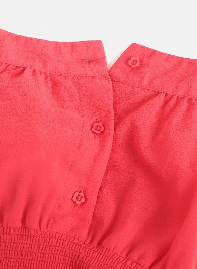 Nautinati nauti nati Girl's Polyester Strapless Mini Dress (NN291-014CW3-12-18M_Coral - Image 5