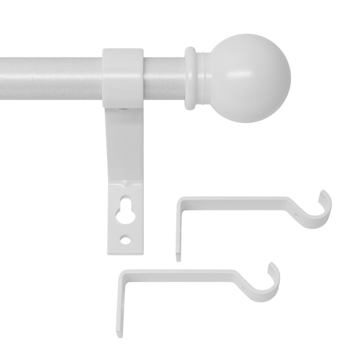 White Curtain Rods for Windows 66 to 120 Adjustable Long Drape Rod for Outdoor Patio Sliding Glass Door Heavy Duty 58 Diameter Drapery Rod Set 10 ft Metal Curtain Pole Easy Install White