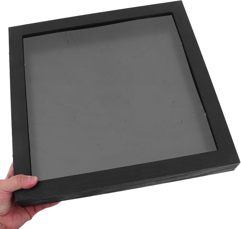 Healeved Jersey Display Frame Case 13x13 Black Wood Shadow Box for Football Baseball Basketball Shirt Memorabilia Collection and Wall Mount - Image 4