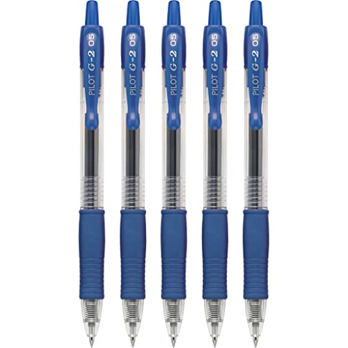 Pilot, G2 Premium Gel Roller Pens, Extra Fine Point 0.5 mm, Pack of 5, Blue - Image 3