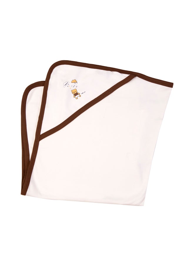 Babies Basic - 7 Piece Unisex 100% Cotton Gift Set Include Bib, Blanket, Mitten, Cap, Romper, Top And Bottom Set, Brown - Image 1