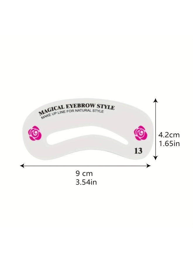 يوكانبي طقم ٢٤ قالب لتحديد الحواجب – قوالب تجميل قابلة لإعادة الاستخدام للنساء، مثالية لتنسيق الحواجب والمكياج - Image 3