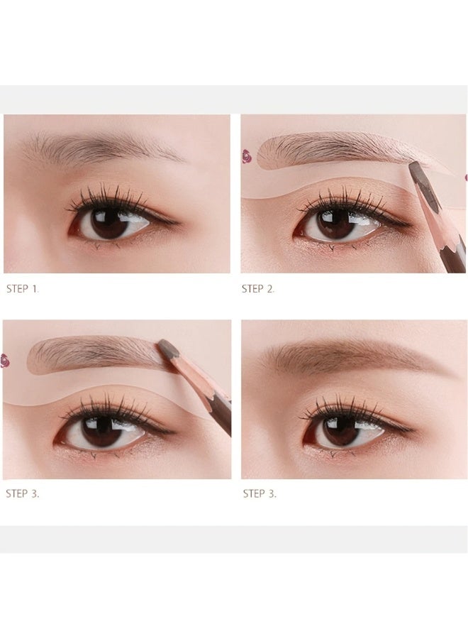 يوكانبي طقم ٢٤ قالب لتحديد الحواجب – قوالب تجميل قابلة لإعادة الاستخدام للنساء، مثالية لتنسيق الحواجب والمكياج - Image 2