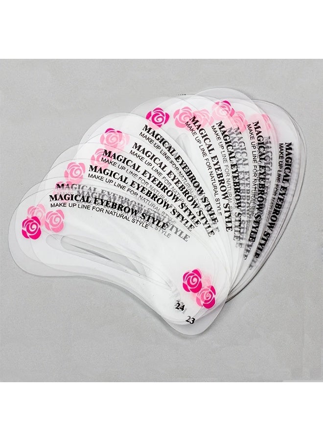 يوكانبي طقم ٢٤ قالب لتحديد الحواجب – قوالب تجميل قابلة لإعادة الاستخدام للنساء، مثالية لتنسيق الحواجب والمكياج - Image 5