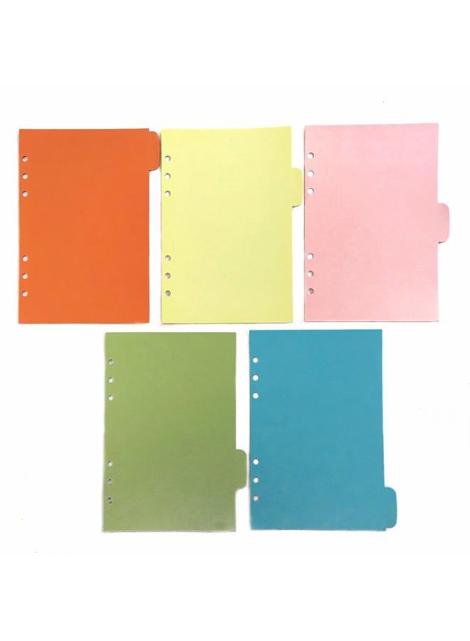 Zelten فواصل مؤشرات PP وورق لفواصل لحلقة مجلدة 8.5 بوصة/6 بوصة A5/A6 6 ثقوب (فاصل ورق ملون أفقي، A5/21 سم*15 سم/8.5 بوصة) - Image 3