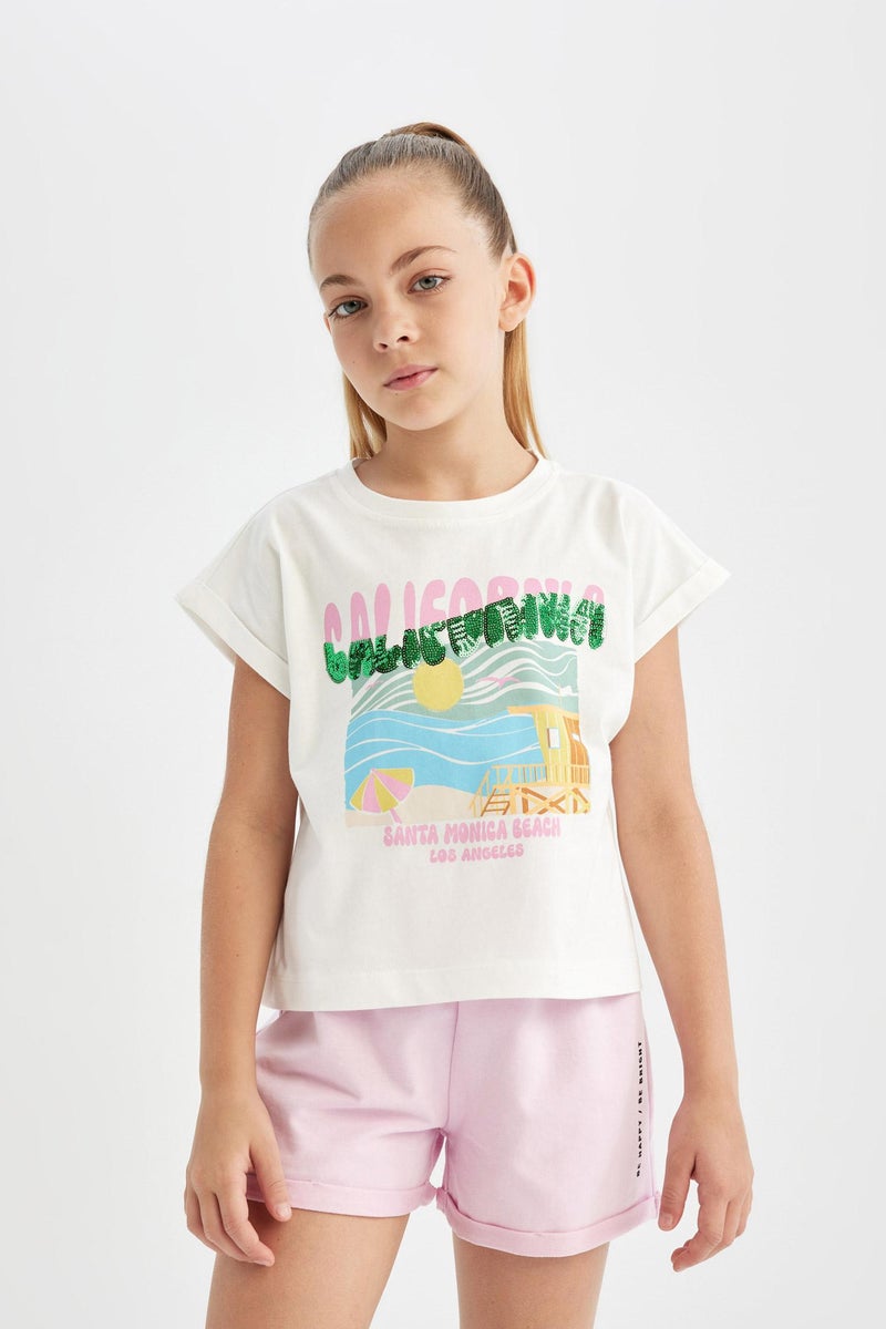 DeFacto Pink Girl Girl Printed Shorts Casual - Image 2