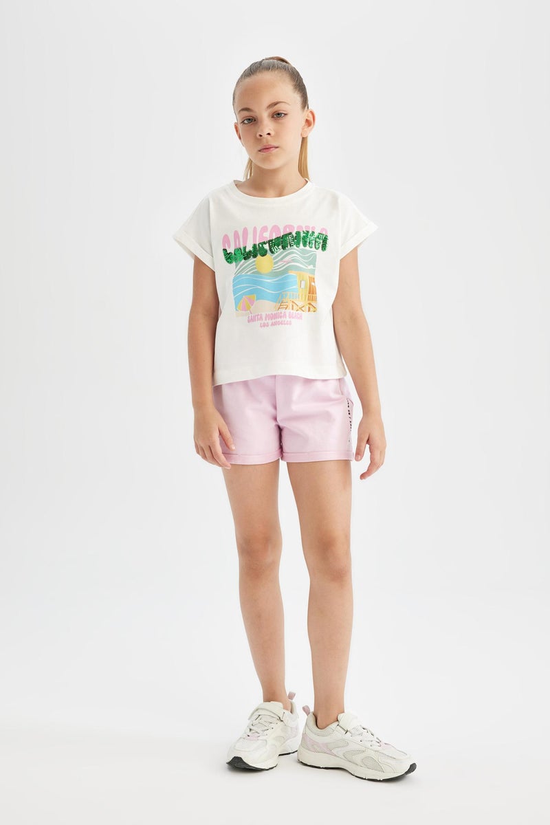 DeFacto Pink Girl Girl Printed Shorts Casual - Image 1
